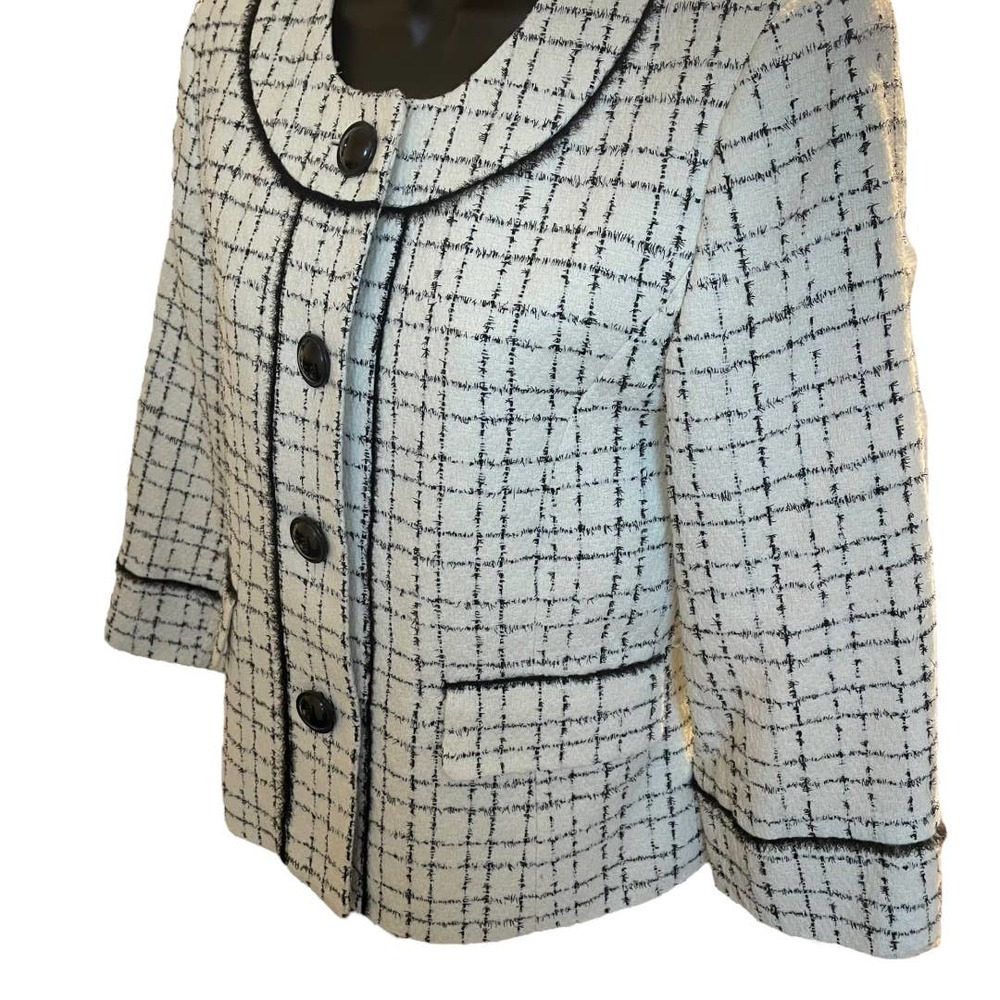 Kasper Classic Tweed Professional Blazer 3/4 Sleeve Sz 8 - Picture 3 of 8